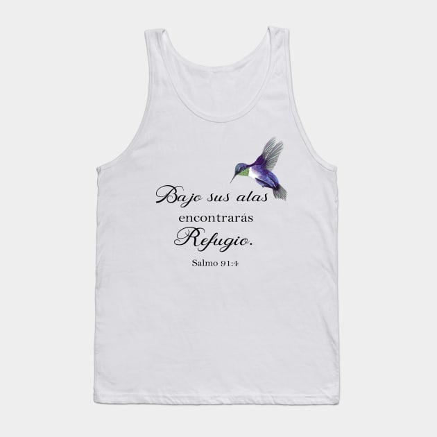 Bajo sus alas encontraras refugio Spanish bible verse Tank Top by LatiendadeAryam